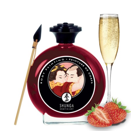 Peinture de corps comestible fraise vin pétillant 100ml