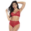 Ensemble deux pièces en dentelle rouge - MAL8815RED