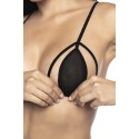 3 pièces de lingerie en résille noire - MAL8785BLK