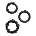 Pack 3 cockrings noirs avec billes