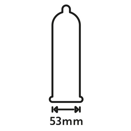 Préservatifs lubrifiés, en latex x12 avec réservoir ORIGINAL 53 mm - R416452