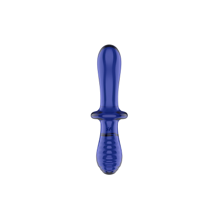 Gode en verre borosilicaté massif bleu Double Crystal Satisfyer - CC597828