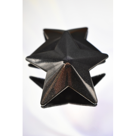 Caches-tétons étoile Métal noir