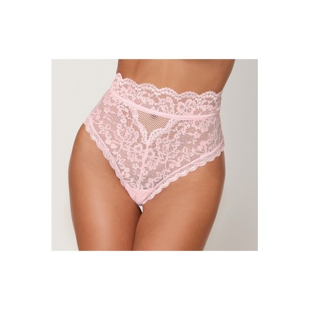 String dentelle taille haute rose - DG1477PNK