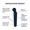 Vibromasseur wand bleu USB 60 vibrations Planet Wand-er Satisfyer - CC597845