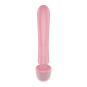 2 en 1 Vibromasseur rabbit et wand rose USB Triple Lover Satisfyer - CC597843