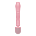 2 en 1 Vibromasseur rabbit et wand rose USB Triple Lover Satisfyer - CC597843