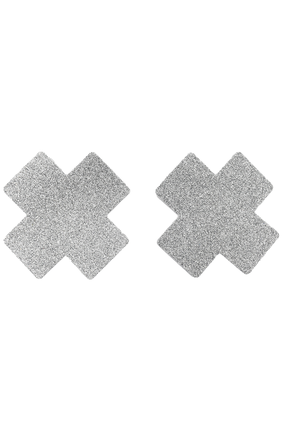 Cache tétons croix pailletées blanches