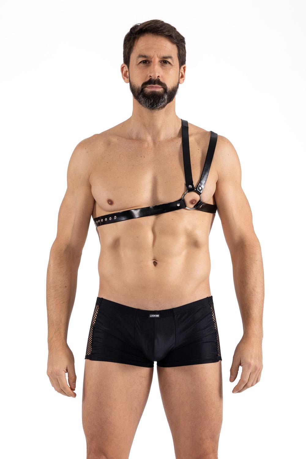 Harnais homme simili cuir double lanières sur épaule