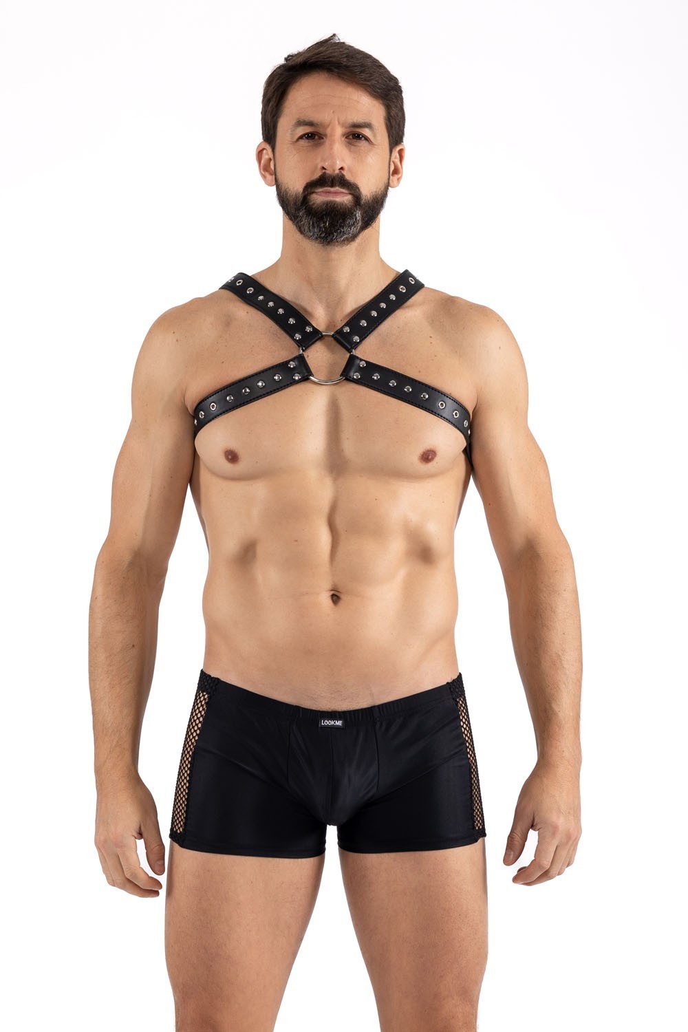 Harnais homme simili cuir doubles sangles