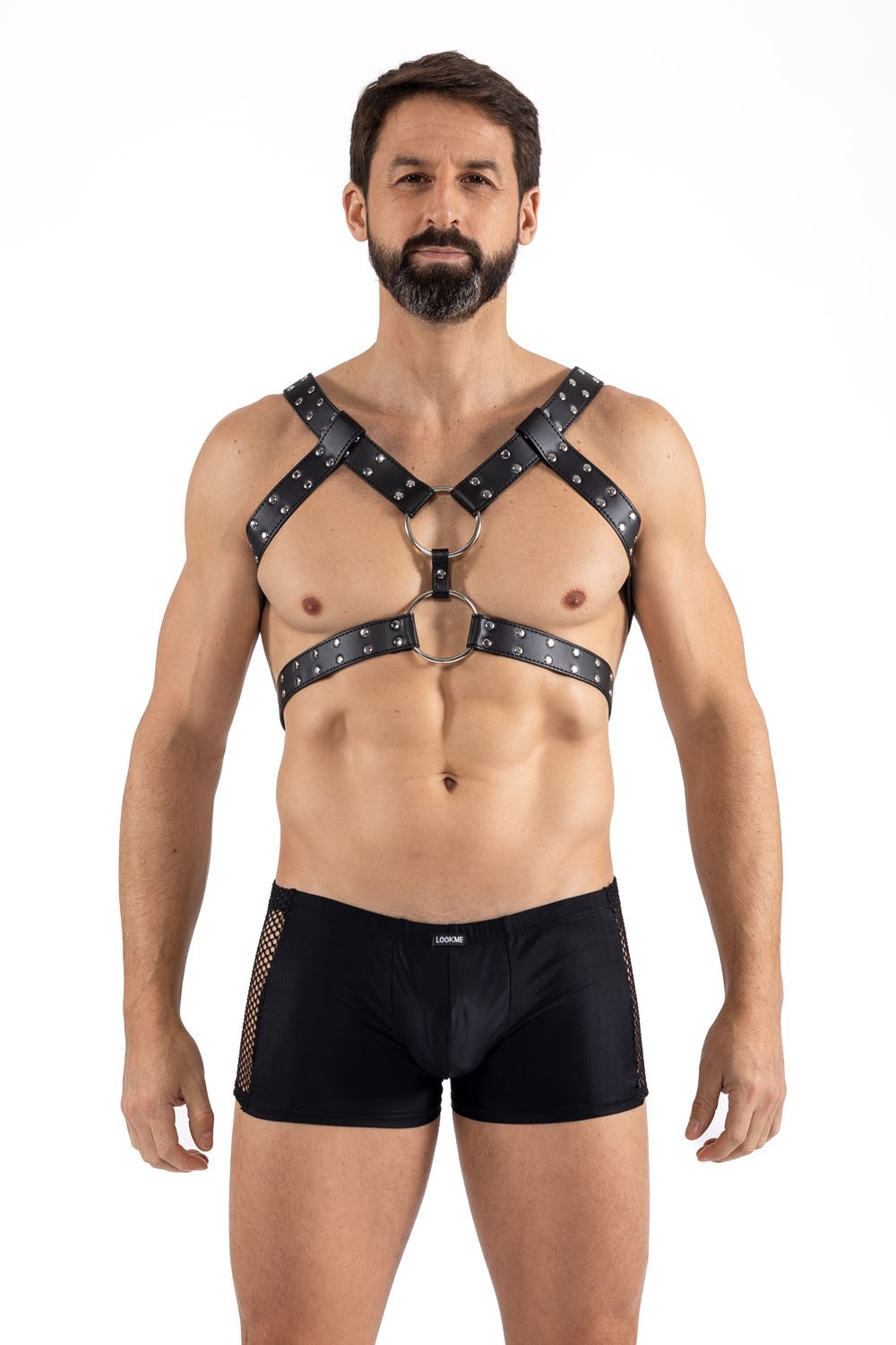 Harnais homme simili cuir avec sangles
