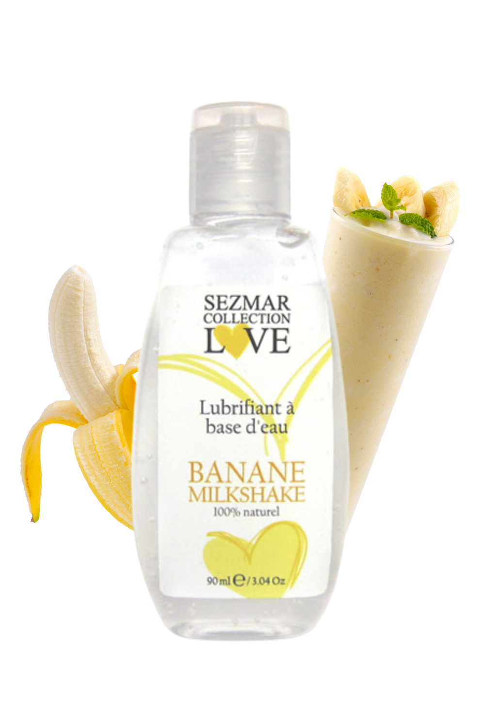 Lubrifiant à base d'eau 100% naturel Banane Milkshake 90 ml