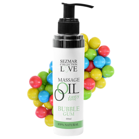 Huile de massage comestible bubble gum 100% naturelle 100ml