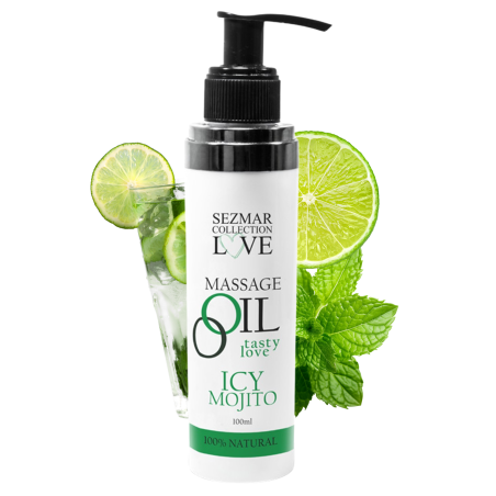 Huile de massage comestible mojito menthe 100% naturelle 100ml