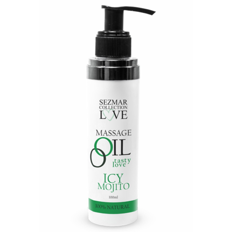Huile de massage comestible mojito menthe 100% naturelle 100ml