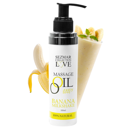 Huile de massage comestible milkshake banane 100% naturelle 100ml