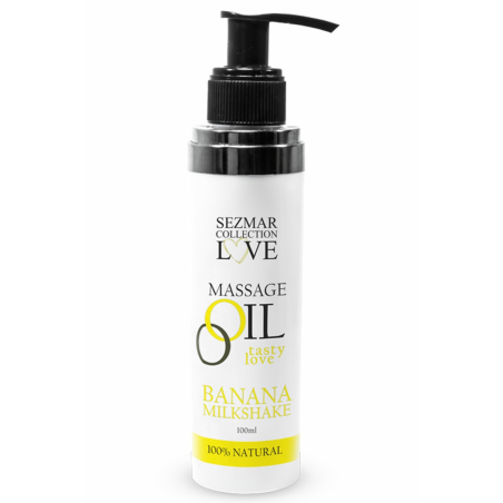 Huile de massage comestible milkshake banane 100% naturelle 100ml