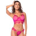 Ensemble 2 pièces en dentelle à cils rose - MAL8920LPNK