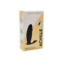 ACHILLE, Mini vibromasseur noir USB, forme pénis avec stimulation clitoridienne, avec télécommande - BQ158BLK