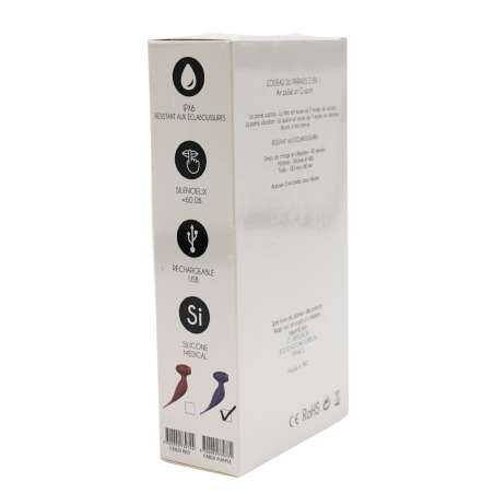 Oiseau du Paradis - Vibromasseur 2 en 1 avec vibration violet