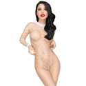 Body blanc avec large maille et manches longues