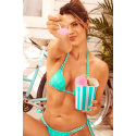 Bikini Vinyle Turquoise Chaîné - MAL67131GLTQ