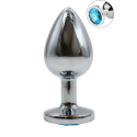 Plug bijou en aluminium bijou bleu Large