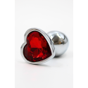 Plug bijou coeur en aluminium bijou rouge Small