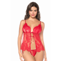 Babydoll Mapalé espiègle avec string à nouer - MAL7621RED