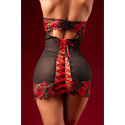 Babydoll sexy à armatures Mapalé broderie roses et string - MAL7619BKRD