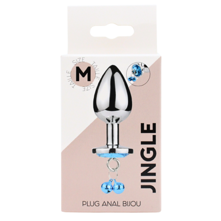 Plug bijou aluminium bleu avec clochettes Taille M