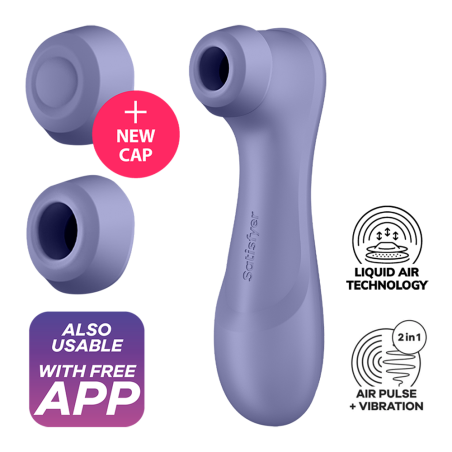 Stimulateur de clitoris 2 embouts Connecté avec technologie Liquid air Pro 2 Generation 3 violet USB Satisfyer - CC597815